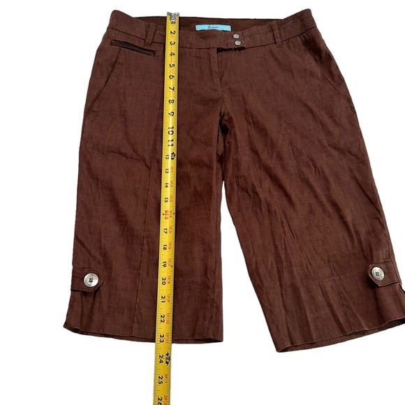 Marciano Brown Linen Capri Pants Size 4 - Picture 10 of 17